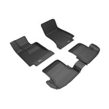 All-Weather Custom-Fit Floor Mats for Mercedes-Benz C-Class Coupe (C205) 2017-2025 with Non-Slip Backing - Black - 1st Row 2nd Row