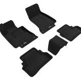 All-Weather Custom-Fit Floor Mats for Mercedes-Benz E-Class Sedan 2017-2023 with Non-Slip Backing - Black - 1st Row 2nd Row
