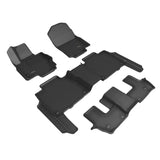 All-Weather Custom-Fit Floor Mats for Mercedes-Benz Gls-Class 2021-2025 with Non-Slip Backing - Black - 1st Row 2nd Row 3rd Row