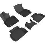 All-Weather Custom-Fit Floor Mats for Mini Clubman 2016-2024 with Non-Slip Backing - Black - 1st Row 2nd Row