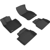 All-Weather Custom-Fit Floor Mats for Mini Hardtop 4-Door 2014-2024 with Non-Slip Backing - Black - 1st Row 2nd Row