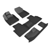 All-Weather Custom-Fit Floor Mats for Mitsubishi Outlander 2022-2024 with Non-Slip Backing - Black - 1st Row 2nd Row 3rd Row