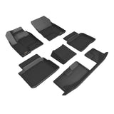 All-Weather Custom-Fit Floor Mats for Mitsubishi Outlander Phev 2022-2025 with Non-Slip Backing - Black - 1st Row 2nd Row 3rd Row
