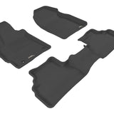 All-Weather Custom-Fit Floor Mats for Mazda Cx-7 2007-2012 with Non-Slip Backing - Black - 1st Row 2nd Row