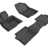 All-Weather Custom-Fit Floor Mats for Mazda Mazda3 2014-2018 with Non-Slip Backing - Black - 1st Row 2nd Row