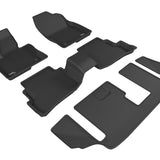 All-Weather Custom-Fit Floor Mats for Mazda Cx-9 7-Seats 2016-2023 with Non-Slip Backing - Black - 1st Row 2nd Row 3rd Row