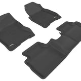 All-Weather Custom-Fit Floor Mats for Nissan Rogue 2008-2013 with Non-Slip Backing - Black - 1st Row 2nd Row