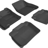 All-Weather Custom-Fit Floor Mats for Nissan Leaf 2011-2012 with Non-Slip Backing - Black - 1st Row 2nd Row