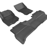 All-Weather Custom-Fit Floor Mats for Nissan Frontier Crew Cab 2005-2019 with Non-Slip Backing - Black - 1st Row 2nd Row