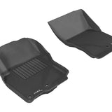 All-Weather Custom-Fit Floor Mats for Nissan Frontier Crew/ King Cab 2005-2019 with Non-Slip Backing - Black - 1st Row