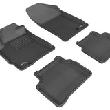 All-Weather Custom-Fit Floor Mats for Nissan Altima 2007-2012 with Non-Slip Backing - Black - 1st Row 2nd Row