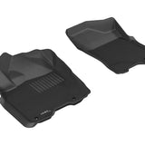 All-Weather Custom-Fit Floor Mats for Nissan Titan King/ Crew Cab 2009-2015 with Non-Slip Backing - Black - 1st Row
