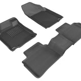 All-Weather Custom-Fit Floor Mats for Nissan Altima Sedan 2013-2015 with Non-Slip Backing - Black - 1st Row 2nd Row