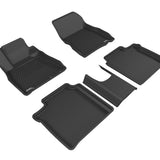 All-Weather Custom-Fit Floor Mats for Nissan Versa Note 2014-2019 with Non-Slip Backing - Black - 1st Row 2nd Row