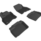 All-Weather Custom-Fit Floor Mats for Nissan Leaf 2013-2019 with Non-Slip Backing - Black - 1st Row 2nd Row