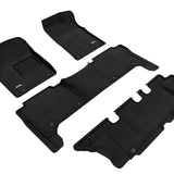 All-Weather Custom-Fit Floor Mats for Nissan Armada 2017-2018 with Non-Slip Backing - Black - 1st Row 2nd Row 3rd Row