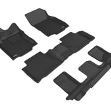 All-Weather Custom-Fit Floor Mats for Nissan Rogue 2014-2020 with Non-Slip Backing - Black - 1st Row 2nd Row 3rd Row