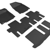 All-Weather Custom-Fit Floor Mats for Nissan Pathfinder 2013-2020 with Non-Slip Backing - Black - 1st Row 2nd Row 3rd Row