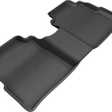 All-Weather Custom-Fit Floor Mats for Nissan Kicks 2018-2024 with Non-Slip Backing - Black - 2nd Row