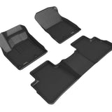 All-Weather Custom-Fit Floor Mats for Nissan Rogue 2021-2022 with Non-Slip Backing - Black - 1st Row 2nd Row