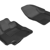 All-Weather Custom-Fit Floor Mats for Pontiac/Toyota Vibe/Corolla 2009-2013 with Non-Slip Backing - Black - 1st Row