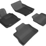 All-Weather Custom-Fit Floor Mats for Porsche Panamera 2010-2016 with Non-Slip Backing - Black - 1st Row 2nd Row