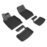All-Weather Custom-Fit Floor Mats for Porsche Taycan (9J1) 2020-2025 with Non-Slip Backing - Black - 1st Row 2nd Row