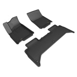 All-Weather Custom-Fit Floor Mats for Rivian R1T 2024-2024 with Non-Slip Backing - Black - 1st Row 2nd Row