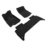All-Weather Custom-Fit Floor Mats for Rivian R1T 2022-2024 with Non-Slip Backing - Black - 1st Row 2nd Row