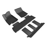All-Weather Custom-Fit Floor Mats for Rivian R1S 2022-2024 with Non-Slip Backing - Black - 1st Row 2nd Row 3rd Row