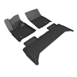 All-Weather Custom-Fit Floor Mats for Rivian  R1T 2025-2025 with Non-Slip Backing - Black - 1st Row 2nd Row