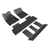 All-Weather Custom-Fit Floor Mats for Rivian R1S 2025-2025 with Non-Slip Backing - Black - 1st Row 2nd Row 3rd Row