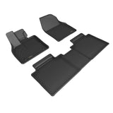 All-Weather Custom-Fit Floor Mats for Subaru Solterra 2023-2024 with Non-Slip Backing - Black - 1st Row 2nd Row