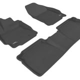 All-Weather Custom-Fit Floor Mats for Scion Tc 2011-2013 with Non-Slip Backing - Black - 1st Row 2nd Row