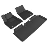 All-Weather Custom-Fit Floor Mats for Tesla Model S 2012-2014 with Non-Slip Backing - Black - 1st Row 2nd Row