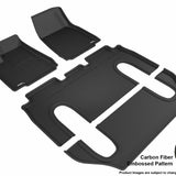 All-Weather Custom-Fit Floor Mats for Tesla Model X 6-Seat 2016-2021 with Non-Slip Backing - Black - 1st Row 2nd Row 3rd Row