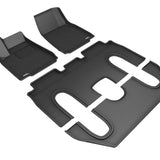 All-Weather Custom-Fit Floor Mats for Tesla Model X 6-Seat W/R2 Console 2016-2018 with Non-Slip Backing - Black - 1st Row 2nd Row 3rd Row