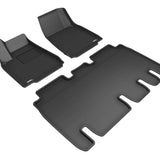 All-Weather Custom-Fit Floor Mats for Tesla Model X 5-Seat 2016-2021 with Non-Slip Backing - Black - 1st Row 2nd Row