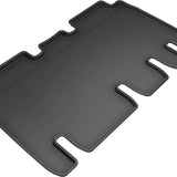 All-Weather Custom-Fit Floor Mats for Tesla Model X 5-Seat 2016-2021 with Non-Slip Backing - Black - 2nd Row