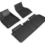 All-Weather Custom-Fit Floor Mats for Tesla Model S 2015-2019 with Non-Slip Backing - Black - 1st Row 2nd Row
