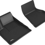 All-Weather Custom-Fit Floor Mats for Tesla Model S 2015-2021 with Non-Slip Backing - Black - 1st Row