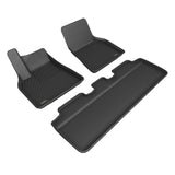 All-Weather Custom-Fit Floor Mats for Tesla Model Y 2020-2020 with Non-Slip Backing - Black - 1st Row 2nd Row