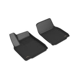 All-Weather Custom-Fit Floor Mats for Tesla Model X 2022-2025 with Non-Slip Backing - Black - 1st Row