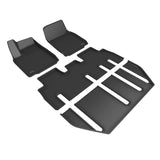 All-Weather Custom-Fit Floor Mats for Tesla Model X 7-Seat 2022-2025 with Non-Slip Backing - Black - 1st Row 2nd Row 3rd Row