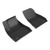 All-Weather Custom-Fit Floor Mats for Tesla Model 3 2024-2025 with Non-Slip Backing - Black - 1st Row