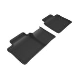 All-Weather Custom-Fit Floor Mats for Toyota/Lexus Camry/Es350 2007-2012 with Non-Slip Backing - Black - 2nd Row