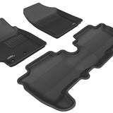All-Weather Custom-Fit Floor Mats for Toyota Yaris 2007-2011 with Non-Slip Backing - Black - 1st Row 2nd Row