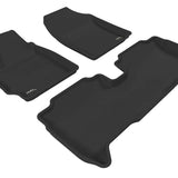 All-Weather Custom-Fit Floor Mats for Toyota Yaris Sedan 2007-2011 with Non-Slip Backing - Black - 1st Row 2nd Row