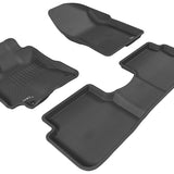 All-Weather Custom-Fit Floor Mats for Toyota Matrix 2009-2013 with Non-Slip Backing - Black - 1st Row 2nd Row