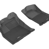 All-Weather Custom-Fit Floor Mats for Toyota Tacoma Double Cab 2012-2015 with Non-Slip Backing - Black - 1st Row